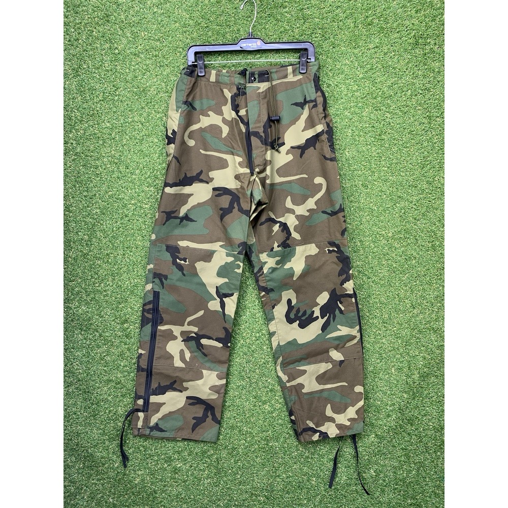Military Gore-Tex Trousers Pants Small Long ECWCS Cold Weather Woodland Camo